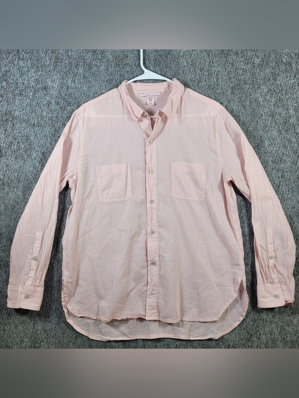 Victoria's Secret Light Pink Button Up Shirt Size L Double Pocket Casual Top.